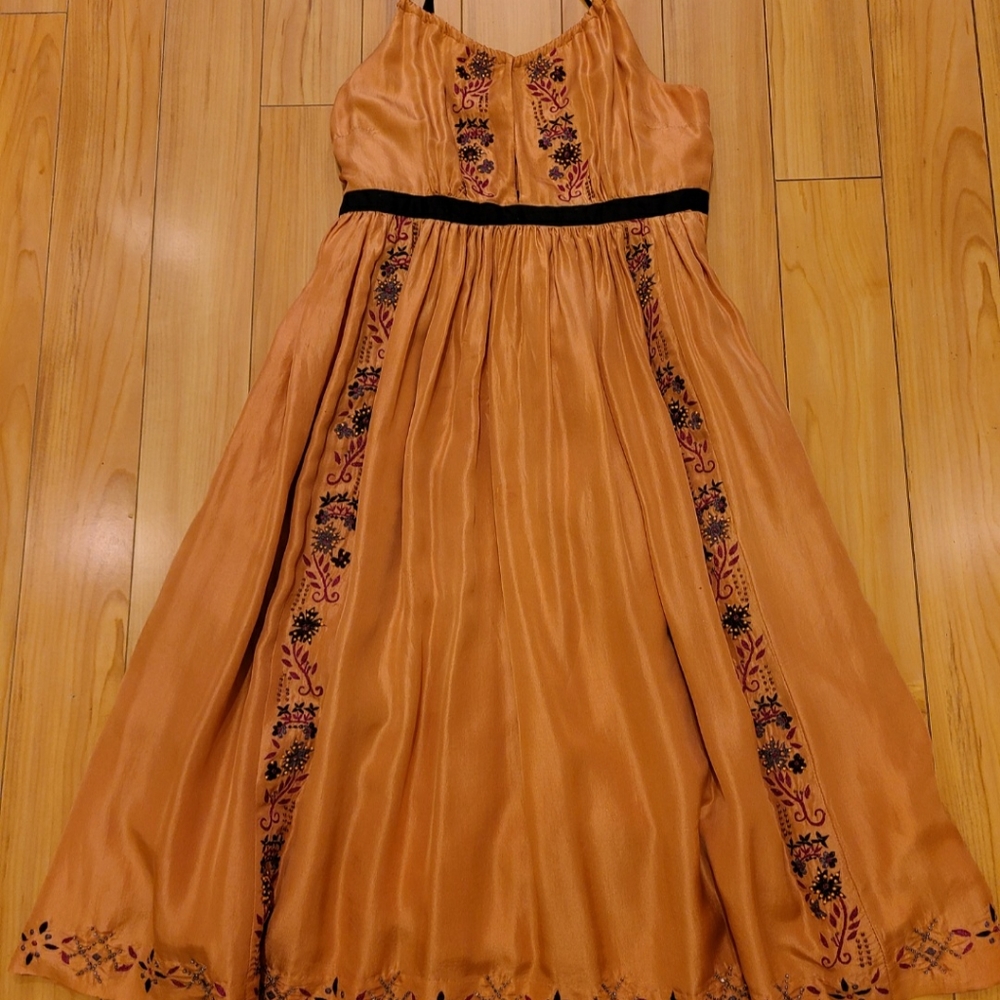 ANTHROPOLOGIE Plenty by Tracy Reese SZ 8 GOLD sun dress